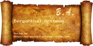 Bergenthal Artemon névjegykártya